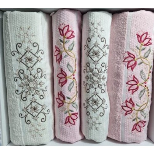 Set 4 prosoape din bumbac 100%, 2 x50x90 cm și 2 x 70x140 cm, SE-8