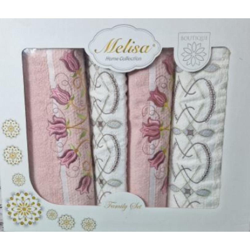 Set 4 prosoape din bumbac 100%, 2 x50x90 cm și 2 x 70x140 cm, SE-10