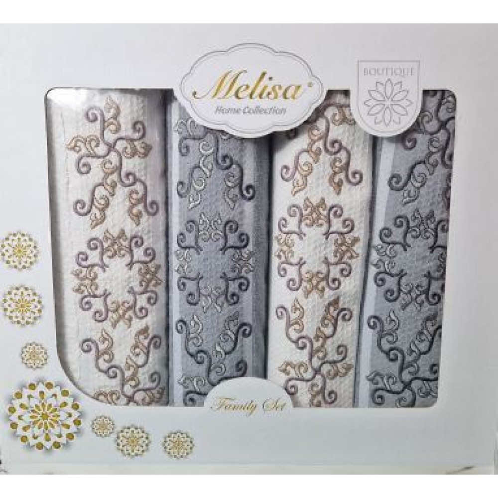 Set 4 prosoape din bumbac 100%, 2 x50x90 cm și 2 x 70x140 cm, SE-12