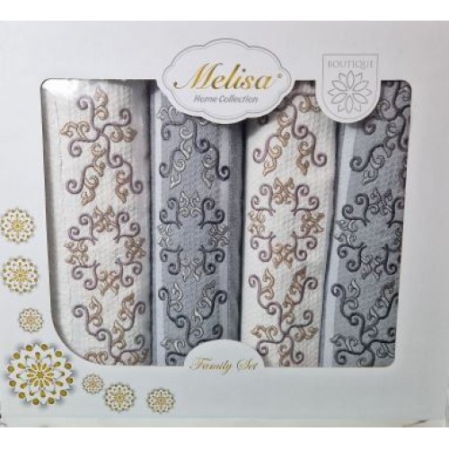Set 4 prosoape din bumbac 100%, 2 x50x90 cm și 2 x 70x140 cm, SE-12