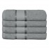 Set 4 prosoape de baie, Bumbac 100%, Uni, 400g/m², 50×90cm, Gri, PRO-1