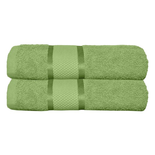 Set 2 prosoape de baie, Bumbac 100%, Uni, 400g/m², 70×130cm, Verde, PRO-7