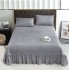 Set Cuvertura catifea 220x240 cm Pat Dublu, 3 piese cu broderie,+ 2 fete perna, CC-4