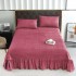 Set Cuvertura catifea 220x240 cm Pat Dublu, 3 piese cu broderie,+ 2 fete perna, CC-8