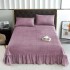 Set Cuvertura catifea 220x240 cm Pat Dublu, 3 piese cu broderie,+ 2 fete perna, CC-12