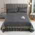 Set Cuvertura catifea 220x240 cm Pat Dublu, 3 piese cu broderie,+ 2 fete perna, CC-15