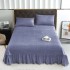 Set Cuvertura catifea 220x240 cm Pat Dublu, 3 piese cu broderie,+ 2 fete perna, CC-17