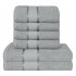 Set 6 prosoape de baie, Bumbac 100%, Uni, 400g/m²,Gri, PRO-15