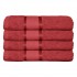 Set 4 prosoape de baie, Bumbac 100%, Uni, 400g/m², 50×90cm, Rosu, PRO-23