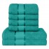 Set 6 prosoape de baie, Bumbac 100%, Uni, 400g/m², Turcoaz, PRO-24
