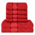 Set 6 prosoape de baie, Bumbac 100%, Uni, 400g/m², Rosu, PRO-29
