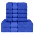 Set 6 prosoape de baie, Bumbac 100%, Uni, 400g/m², Albastru , PRO-31