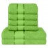 Set 6 prosoape de baie, Bumbac 100%, Uni, 400g/m², Verde, PRO-32