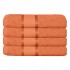 Set 4 prosoape de baie, Bumbac 100%, Uni, 400g/m², 50×90cm, Portocaliu, PRO-33