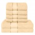 Set 6 prosoape de baie, Bumbac 100%, Uni, 400g/m², Bej, PRO-34