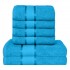 Set 6 prosoape de baie, Bumbac 100%, Uni, 400g/m²,Bleu, PRO-37