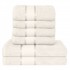 Set 6 prosoape de baie, Bumbac 100%, Uni, 400g/m², Alb, PRO-38