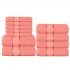 Set 11 prosoape de Maini/Fata/Corp, din Bumbac 100%, Uni, 400g/m², Roz, PRO-42