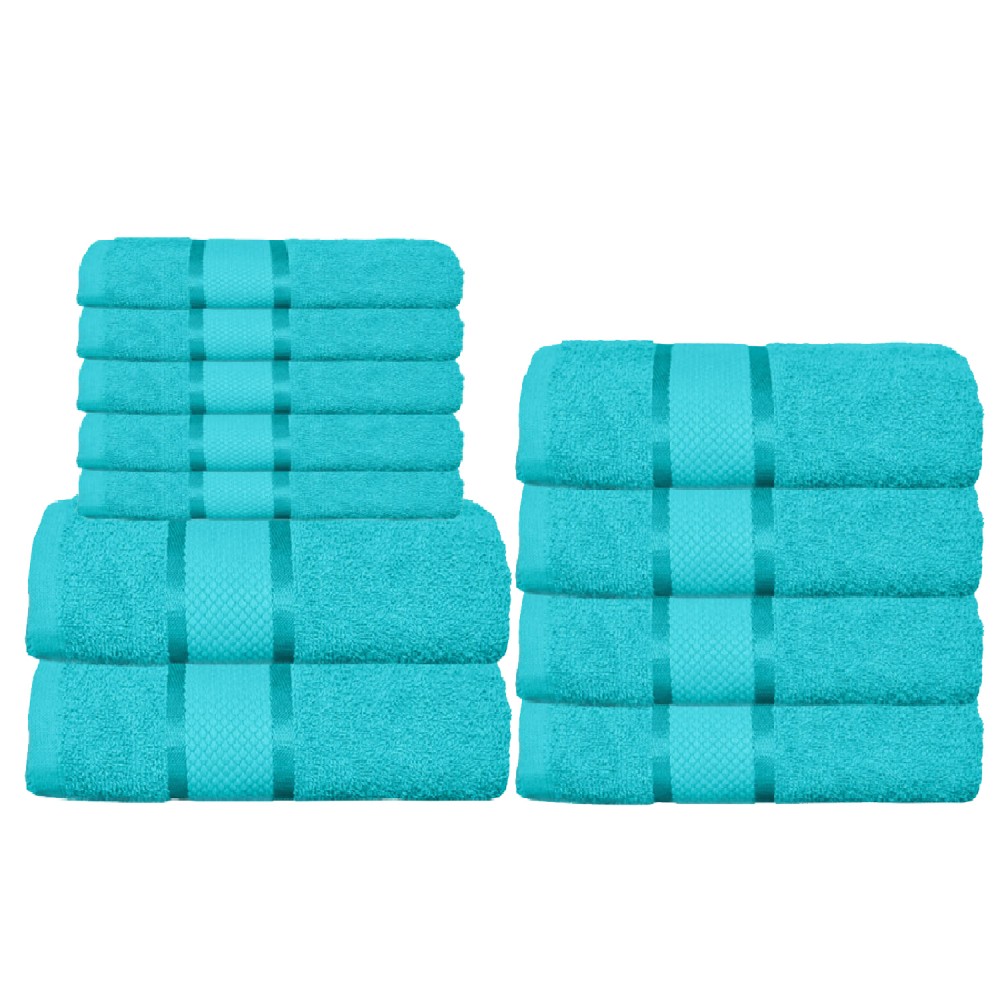 Set 11 prosoape de Maini/Fata/Corp, din Bumbac 100%, Uni, 400g/m², Bleu, PRO-43