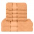 Set 6 prosoape de baie, Bumbac 100%, Uni, 400g/m², Piersica, PRO-46