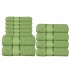 Set 11 prosoape de Maini/Fata/Corp, din Bumbac 100%, Uni, 400g/m² , Verde, PRO-49
