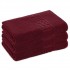 Set 3 Prosoape de Baie si de Fata ,500g/m², model Grecesc, bumbac 100%, 70×130,Grena, PRO-60
