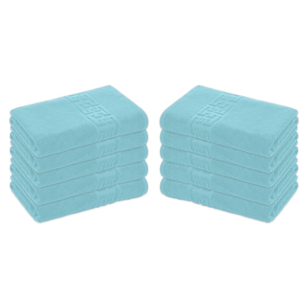 Set 10 Prosoape de Baie si de Fata ,500g/m², model Grecesc, bumbac 100%, 30×50 cm, Bleu, PRO-65