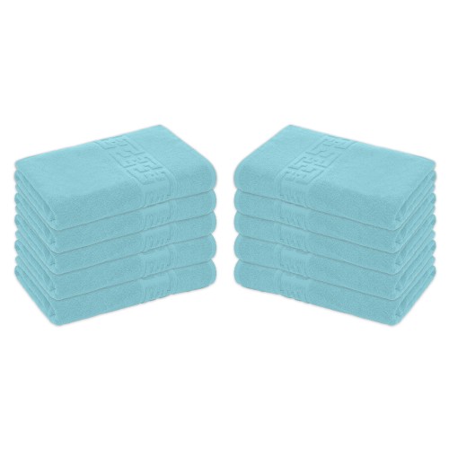 Set 10 Prosoape de Baie si de Fata ,500g/m², model Grecesc, bumbac 100%, 30×50 cm, Bleu, PRO-65