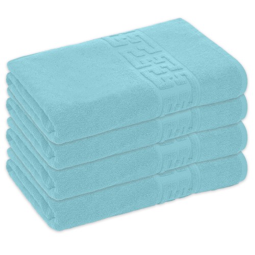 Set 4 Prosoape de Baie si de Fata ,500g/m², model Grecesc, bumbac 100%, 50×90cm,Bleu, PRO-68