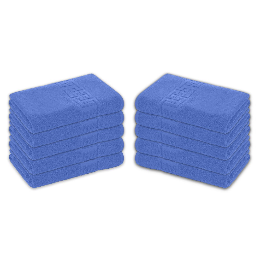 Set 10 Prosoape de Baie si de Fata ,500g/m², model Grecesc, bumbac 100%, 30×50 cm, Albastru Deschis, PRO-86