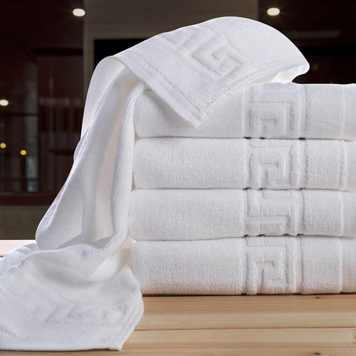 Set 5 prosoape de baie lux, tip hotelier 550g/m² cu fir dublu, 50 x 90 cm, alb, 100% bumbac, POS-3