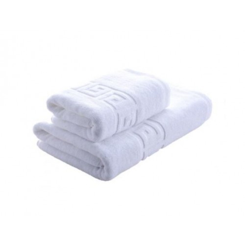 Set 2 prosoape de baie lux, tip hotelier 500g/m² cu fir dublu, 50 x 90 cm, ALB, 100% bumbac, POS-8
