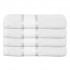 Set 4 prosoape de baie lux, cu Linii, 400g/m², 50x90 cm, ALB, 100% Bumbac, POS-19