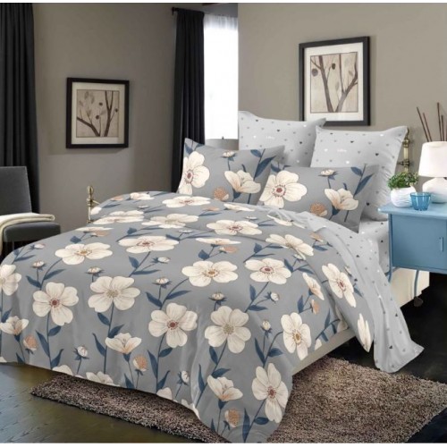 Lenjerie de pat dublu Din Finet, 6 piese, Pentru pat de 2 persoane, 230x245cm, BN-01