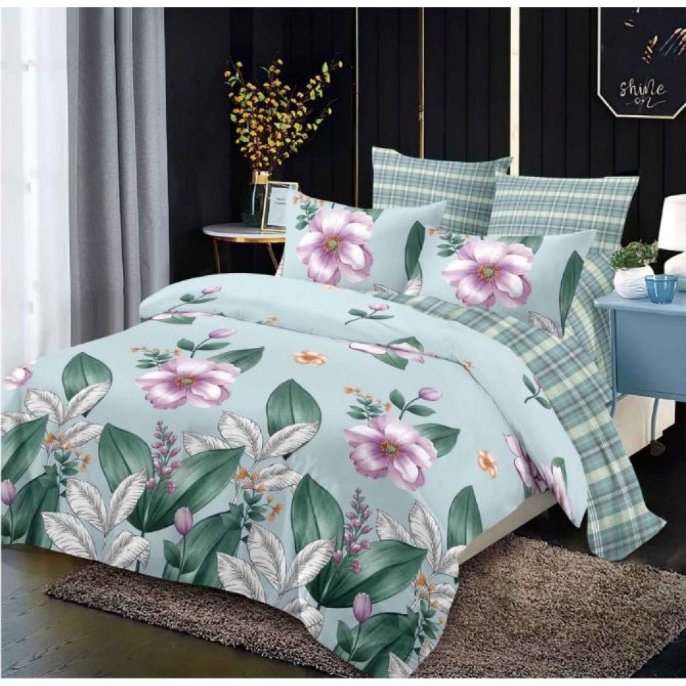 Lenjerie de pat dublu Din Finet, 6 piese, Pentru pat de 2 persoane, 230x245cm, BN-03