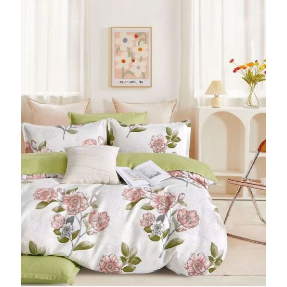 Lenjerie de pat dublu Din Finet, 6 piese, Pentru pat de 2 persoane, 230x245cm, BN-05