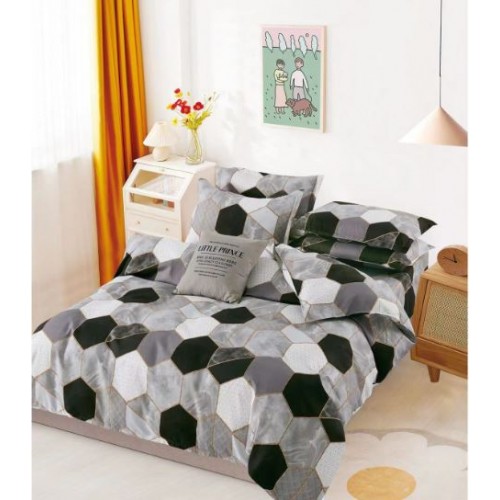 Lenjerie de pat dublu Din Finet, 6 piese, Pentru pat de 2 persoane, 230x245cm, BN-14