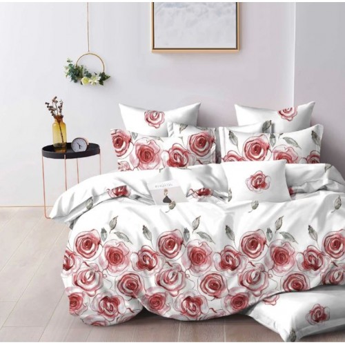 Lenjerie de pat dublu Din Finet, 6 piese, Pentru pat de 2 persoane, 230x245cm, BN-33
