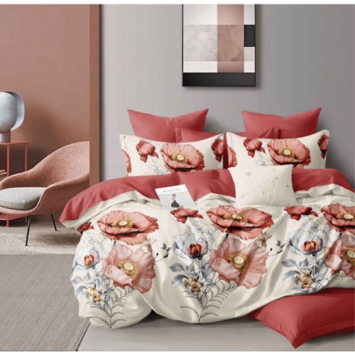 Lenjerie de pat dublu Din Finet, 6 piese, Pentru pat de 2 persoane, 230x245cm, BN-37