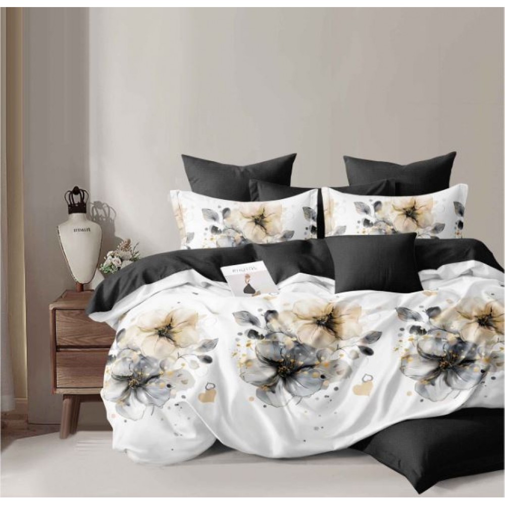 Lenjerie de pat dublu Din Finet, 6 piese, Pentru pat de 2 persoane, 230x245cm, BN-38