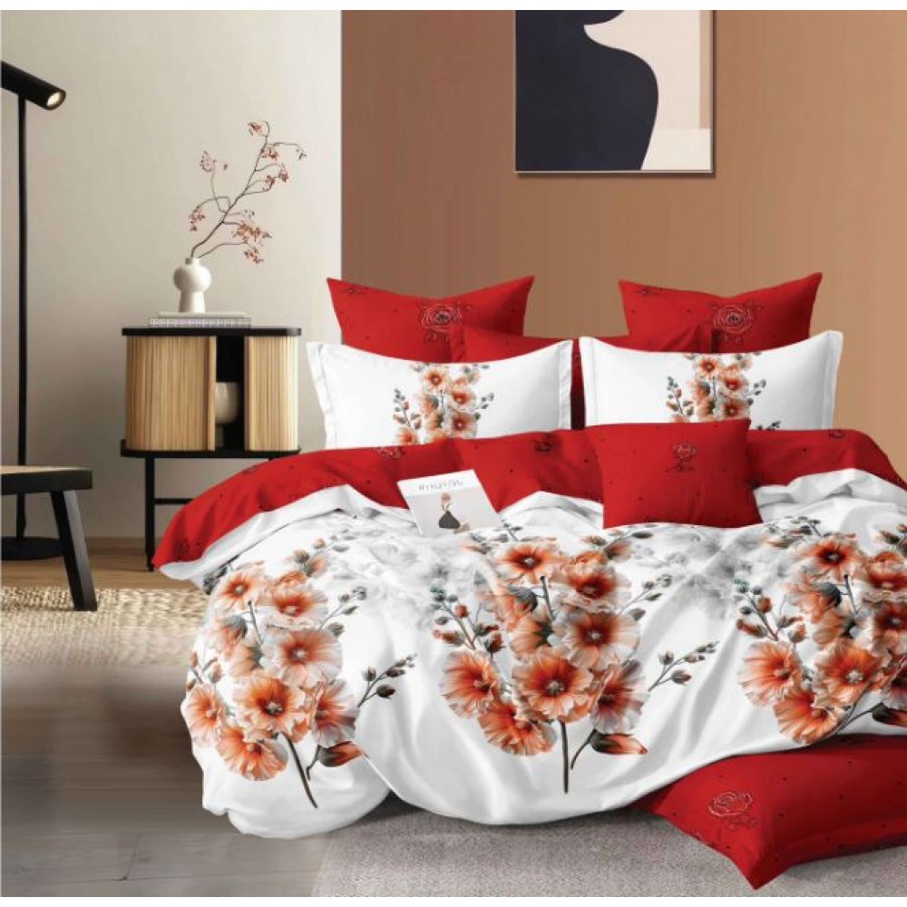 Lenjerie de pat dublu Din Finet, 6 piese, Pentru pat de 2 persoane, 230x245cm, BN-47