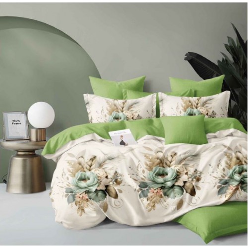 Lenjerie de pat dublu Din Finet, 6 piese, Pentru pat de 2 persoane, 230x245cm, BN-49