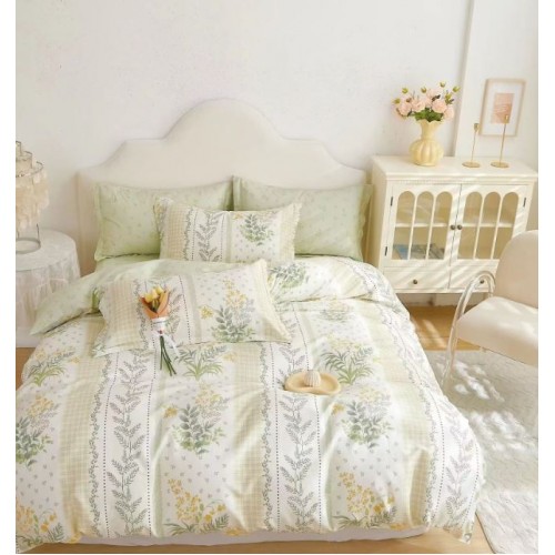 Lenjerie de pat dublu Din Finet, 6 piese, Pentru pat de 2 persoane, 230x245cm, BN-52