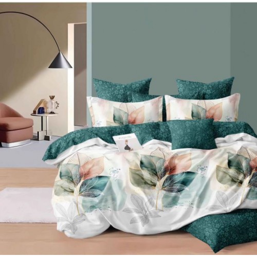 Lenjerie de pat dublu Din Finet, 6 piese, Pentru pat de 2 persoane, 230x245cm, BN-57
