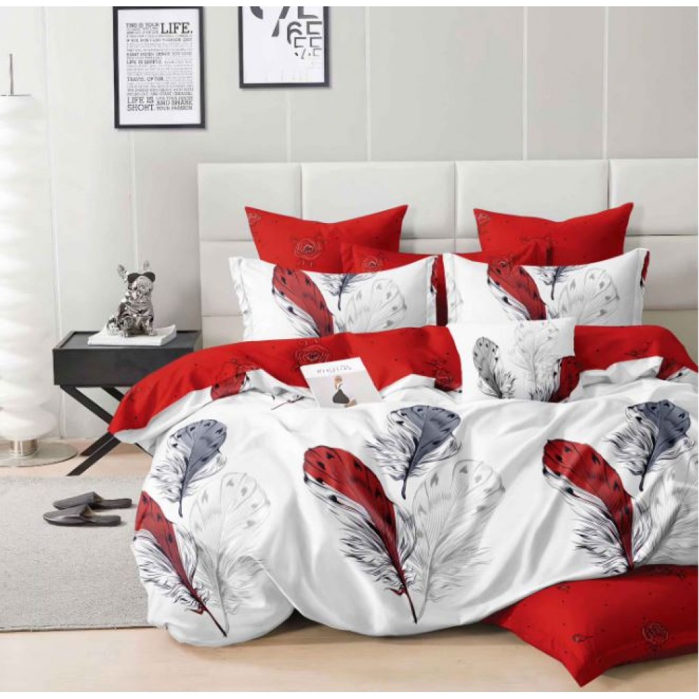 Lenjerie de pat dublu Din Finet, 6 piese, Pentru pat de 2 persoane, 230x245cm, BN-71