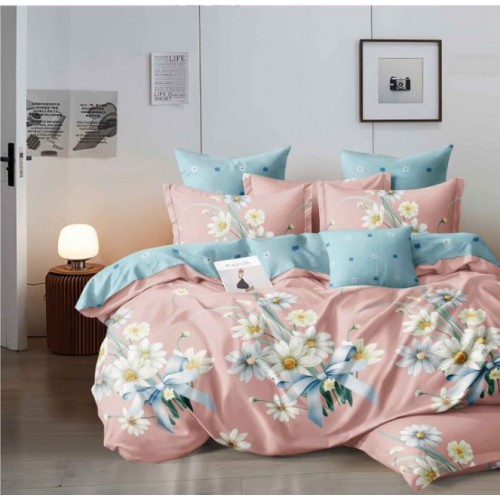 Lenjerie de pat dublu Din Finet, 6 piese, Pentru pat de 2 persoane, 230x245cm, BN-73