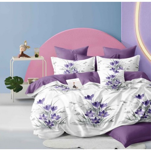 Lenjerie de pat dublu Din Finet, 6 piese, Pentru pat de 2 persoane, 230x245cm, BN-83