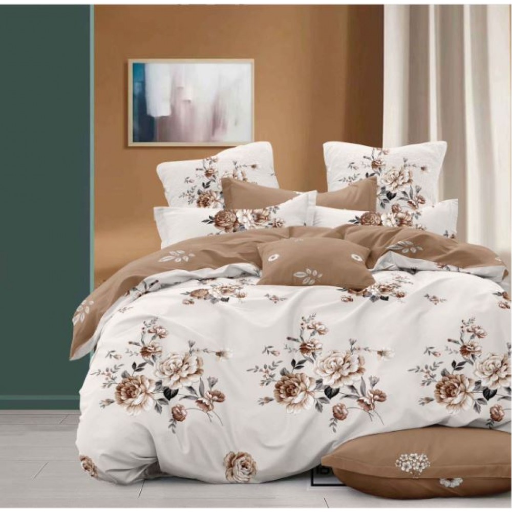 Lenjerie de pat dublu Din Finet, 6 piese, Pentru pat de 2 persoane, 230x245cm, BN-92
