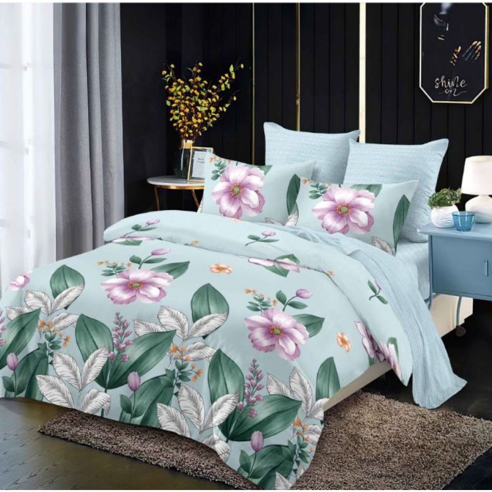 Lenjerie de pat dublu Din Finet, 6 piese, Pentru pat de 2 persoane, 230x245cm, BN-100