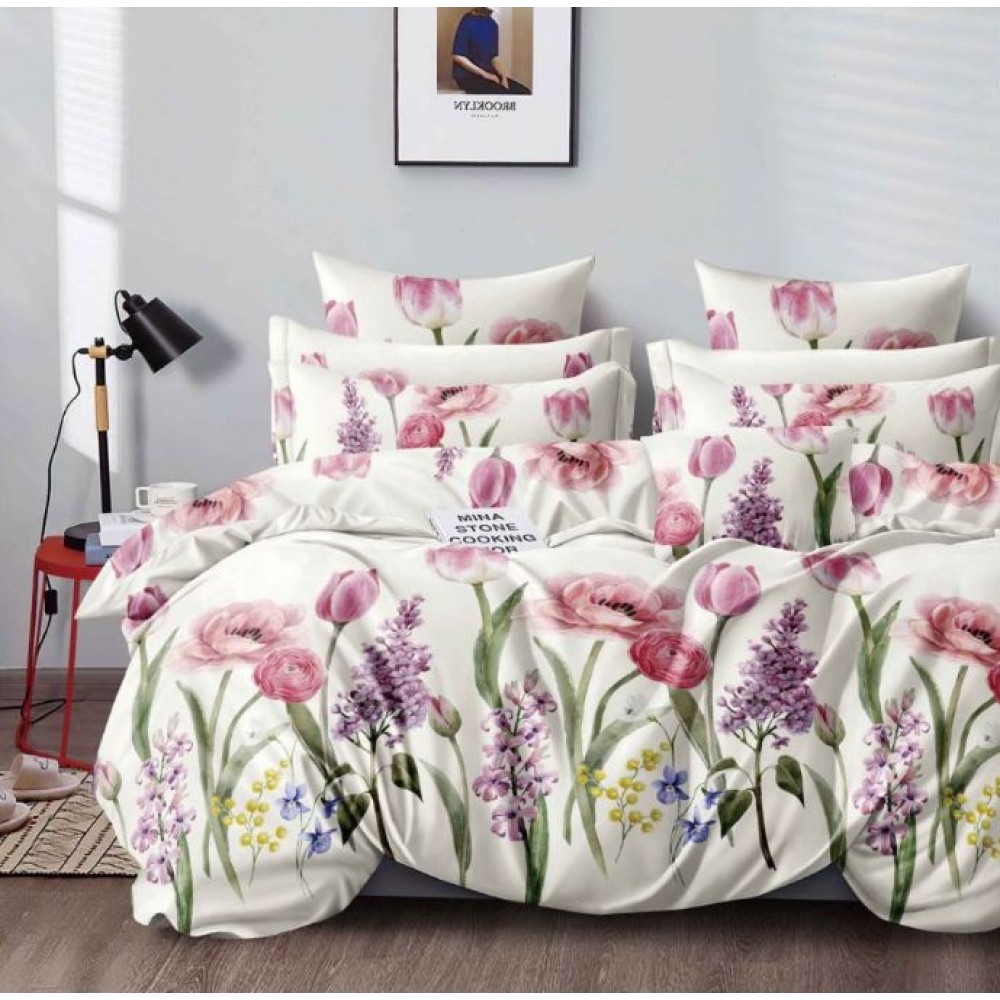 Lenjerie de pat dublu Din Finet, 6 piese, Pentru pat de 2 persoane, 230x245cm, BN-101